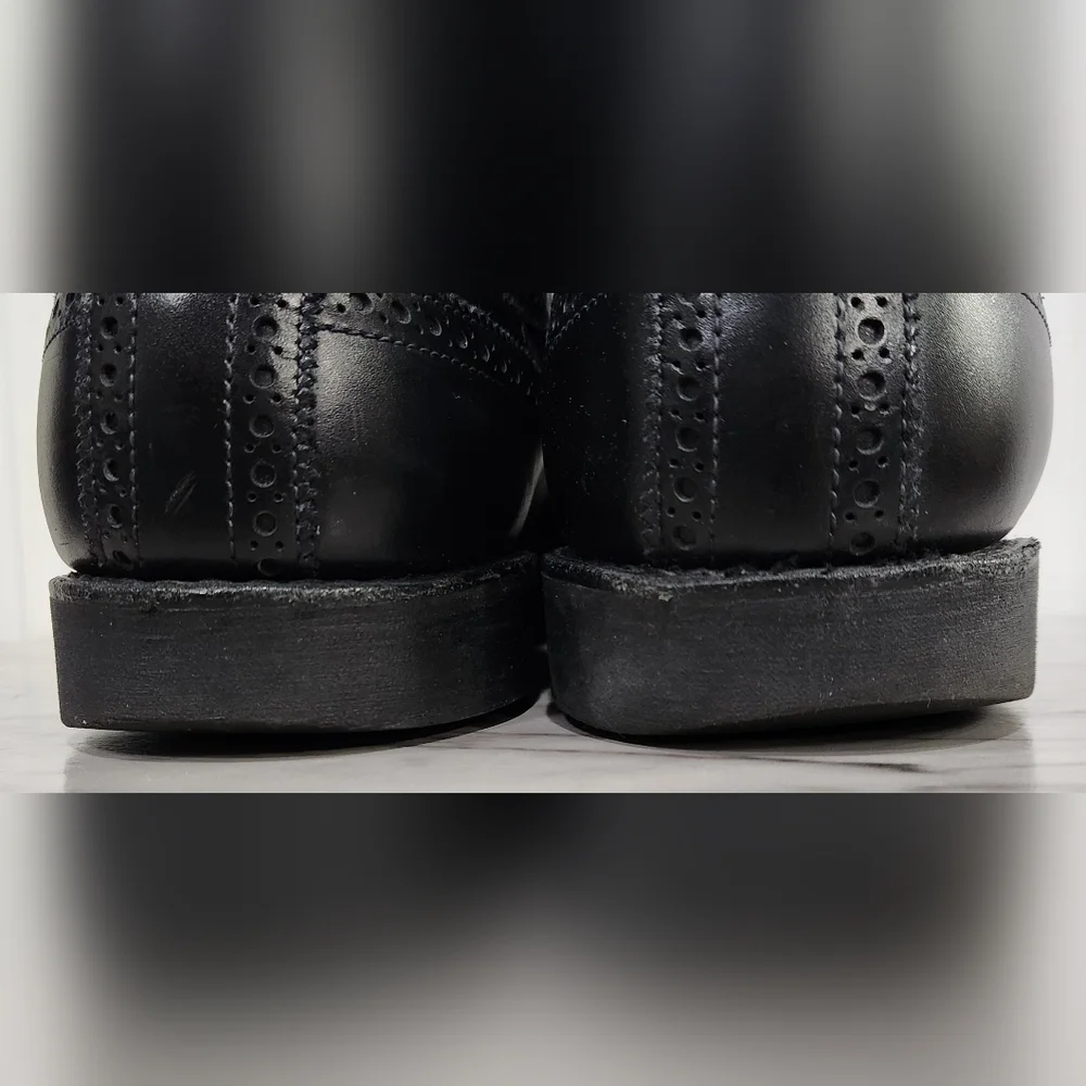 Allen Edmonds black wingtip oxford dress shoes men's size 10.5 D